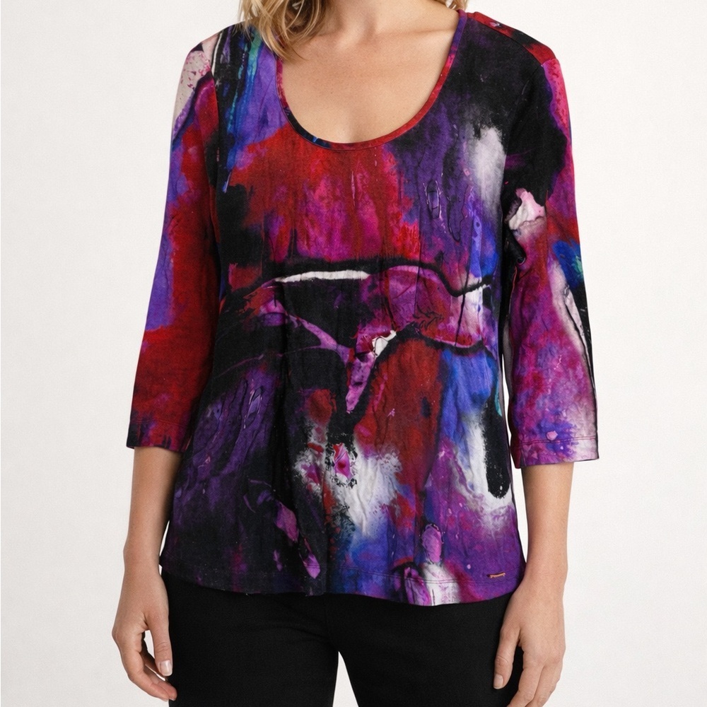 Escada Evelinde Top in Fantasy Abstract Print